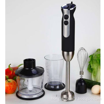 Hand Blender with stainless steel stick, 5 speeds, turbo function, with chopper and beaker